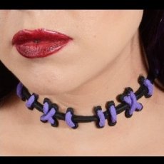 画像4: 縫い痕チョーカー / Black×Purple (4)