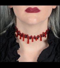 画像4: 縫いbloodチョーカー / レッド (4)