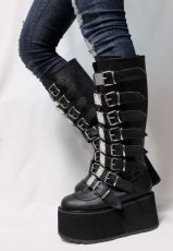 画像2: [取り寄せ]DAMNED-318 / Black / 厚底ブーツ【DEMONIA】 (2)