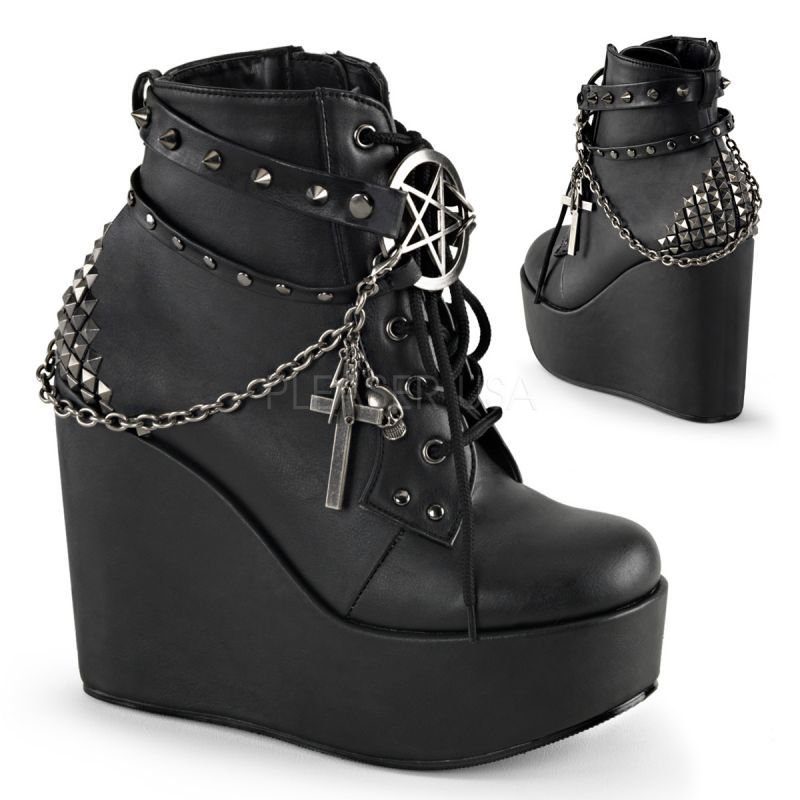 DEMONIA 厚底ブーツ US7/24cm 新品未使用⭐️Demonia デモニア 厚底 ロングブーツ 白23.5cm