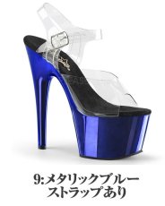 画像8: [取り寄せ]【ストラップあり】ADORE-708 / ミュール / メタリックソール / クリアサンダル【Pleaser】 (8)