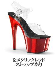 画像5: [取り寄せ]【ストラップあり】ADORE-708 / ミュール / メタリックソール / クリアサンダル【Pleaser】 (5)