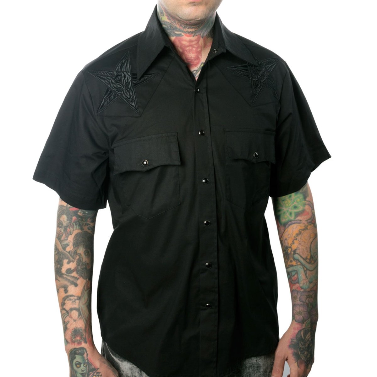 画像1: 【Mens】HELLBILLY BAPHOMET WESTERN / シャツ【KREEPSVILLE 666】 (1)