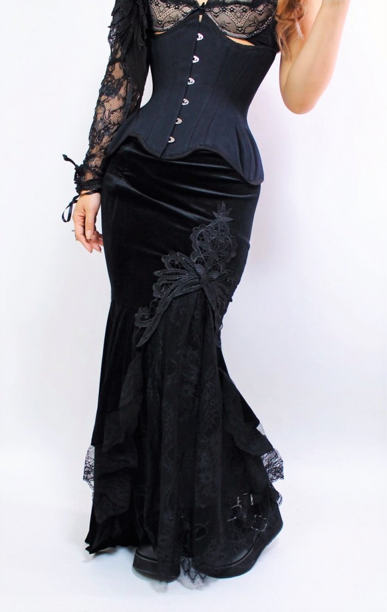 画像3: Gorgeous mermaid lacey velvet tight maxi skirt / スカート【DARK IN LOVE】 (3)