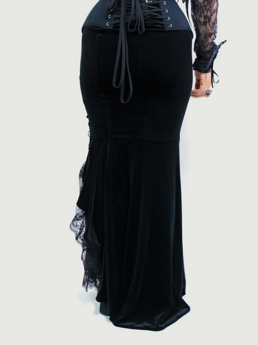 画像4: Gorgeous mermaid lacey velvet tight maxi skirt / スカート【DARK IN LOVE】 (4)