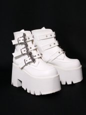 画像8: [取り寄せ]ASHES-55 / white / 厚底ブーツ【DEMONIA】 (8)