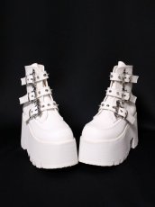 画像10: [取り寄せ]ASHES-55 / white / 厚底ブーツ【DEMONIA】 (10)