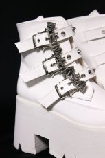 画像9: [取り寄せ]ASHES-55 / white / 厚底ブーツ【DEMONIA】 (9)