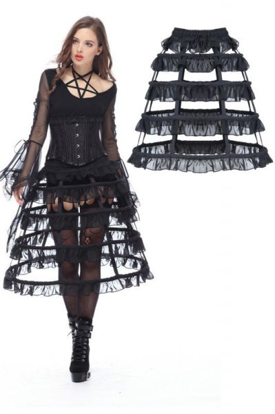 画像1: Gothic lolita layers petticoat / スカート【DARK IN LOVE】 (1)