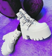画像7: [取り寄せ]ASHES-55 / white / 厚底ブーツ【DEMONIA】 (7)