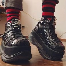 画像5: [取り寄せ]MENS / NEPTUNE-100 / Black Glitter / 厚底スニーカー【DEMONIA】 (5)