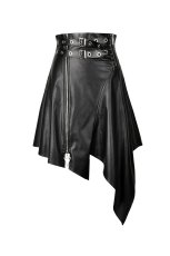 画像2: PU leather zippered / スカート【DARK IN LOVE】 (2)