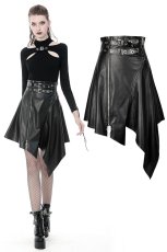 画像1: PU leather zippered / スカート【DARK IN LOVE】 (1)