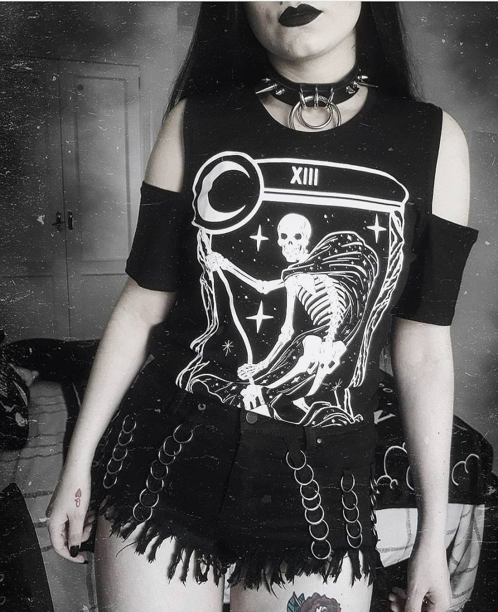 画像8: La Mort Death Tarot / コールドショルダートップス【Restyle】 (8)