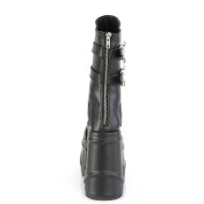 画像4: [取り寄せ]WAVE-150 / PUレザー / ウェッジソール厚底ロングブーツ【DEMONIA】 (4)