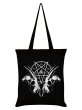 画像1: Goat Skull Pentagram Black Tote Bag / エコバッグ【GRINDSTORE】 (1)