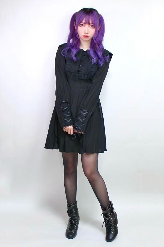DW471】Dark magic girl lantern sleeves dress/ワンピース