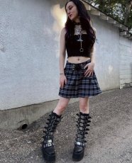 画像13: [取り寄せ]DAMNED-318 / Black / 厚底ブーツ【DEMONIA】 (13)