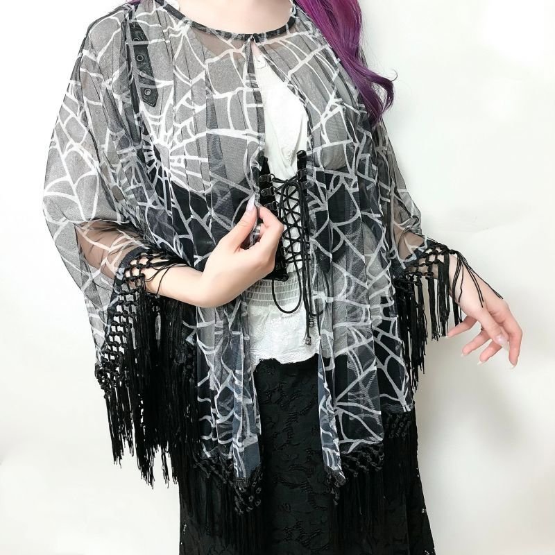 SPIDERWEB MESH CAPE / ケープ【KREEPSVILLE 666】 | Spider Rock Web