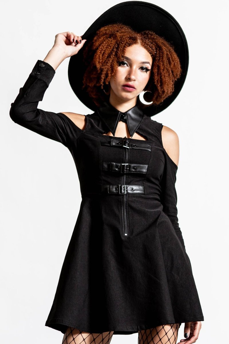 画像1: 🔥SALE🔥Chaotica Shirt-Dress / BLACK【KILL STAR】 (1)