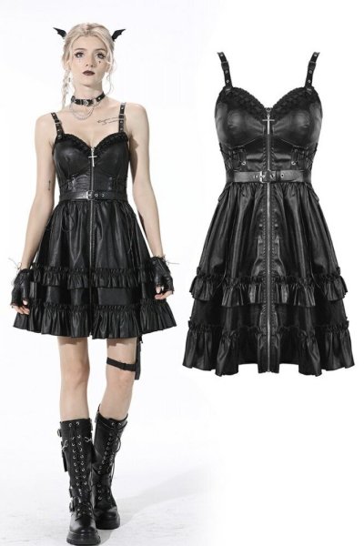 faux leather strap dress / ワンピース【DARK IN LOVE