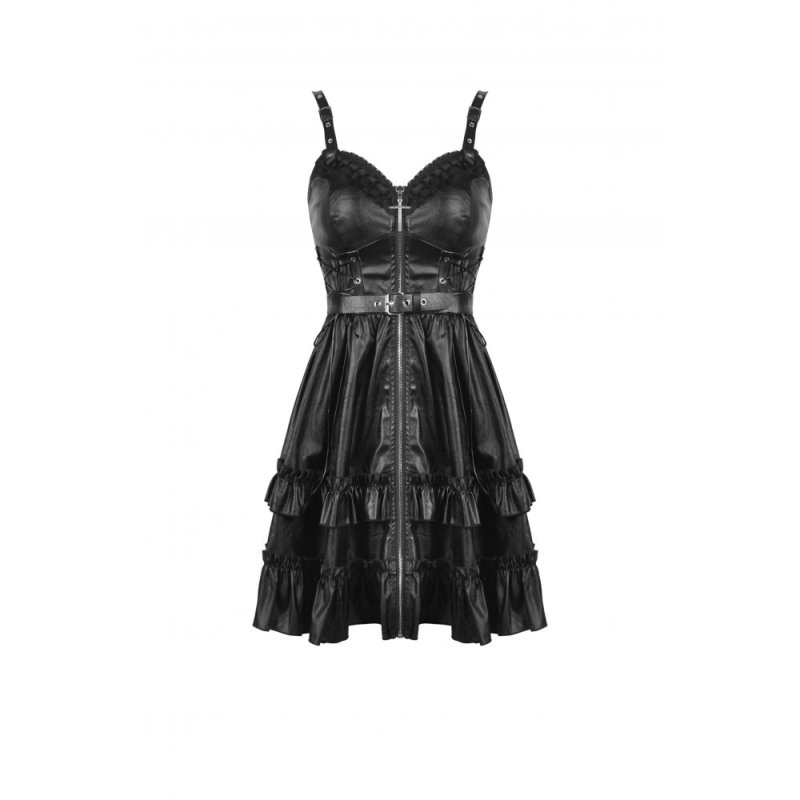 faux leather strap dress / ワンピース【DARK IN LOVE】 | Spider