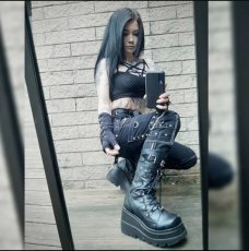 画像12: [取り寄せ]SHAKER-70 / ウェッジソール厚底ブーツ【DEMONIA】 (12)