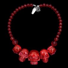 画像1: SKULL COLLECTION / RED GLITTER / ネックレス【KREEPSVILLE 666】 (1)