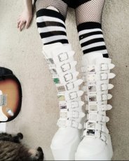 画像14: [取り寄せ]DAMNED-318 / White / 厚底ブーツ【DEMONIA】 (14)
