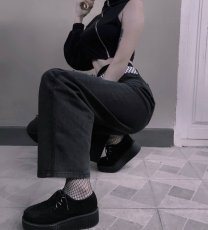 画像7: [取り寄せ]MENS / CREEPER-402S / Black / ラバーソール【DEMONIA】 (7)