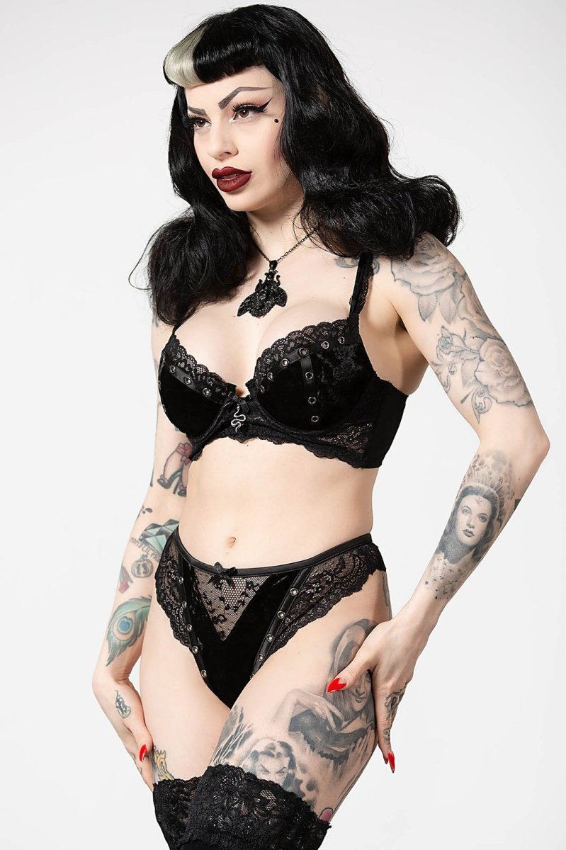 画像1: Sacred Spirits Velvet Bralet / BLACK【KILL STAR】 (1)