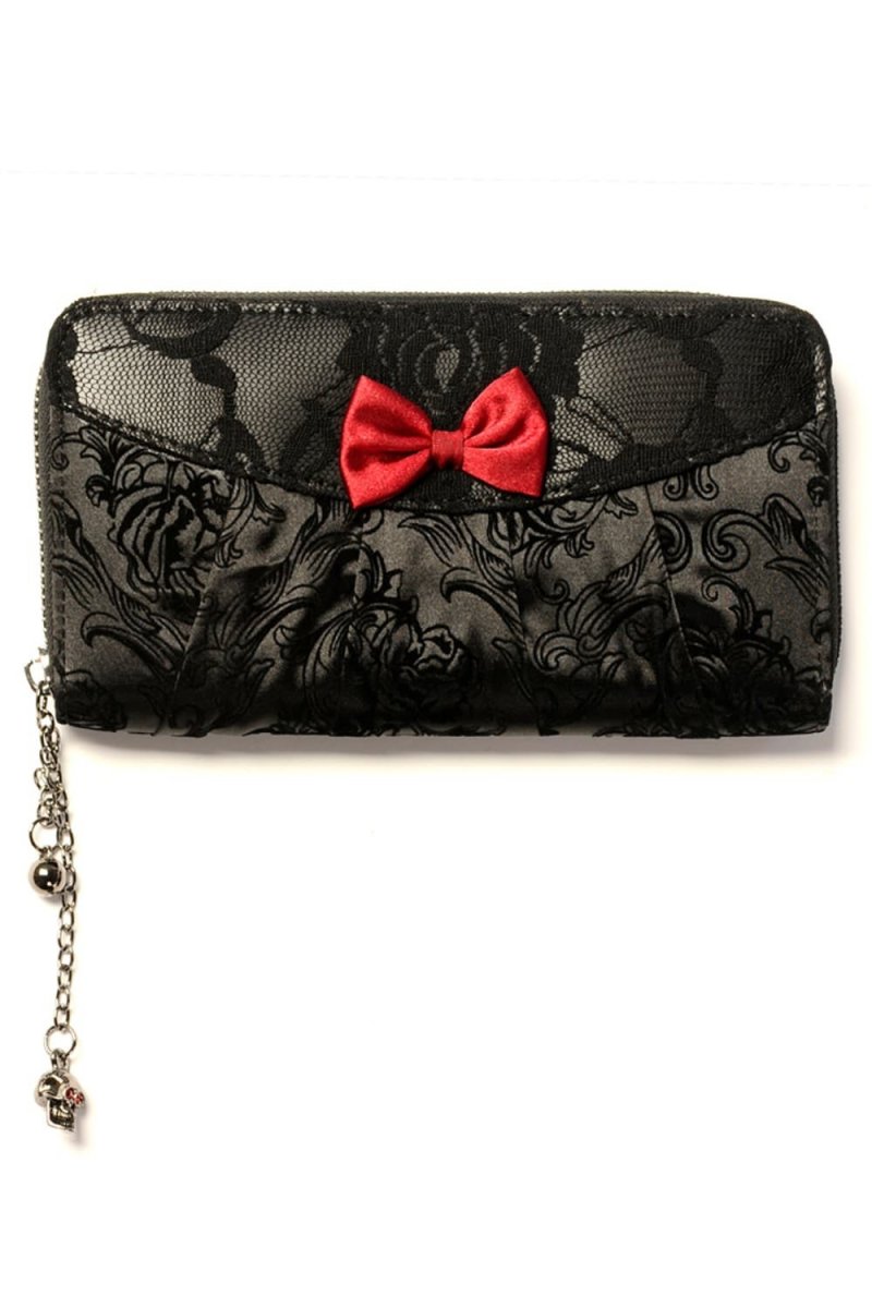 画像1: VINE BLACK LACE WALLET / 財布【Banned Apparel】 (1)