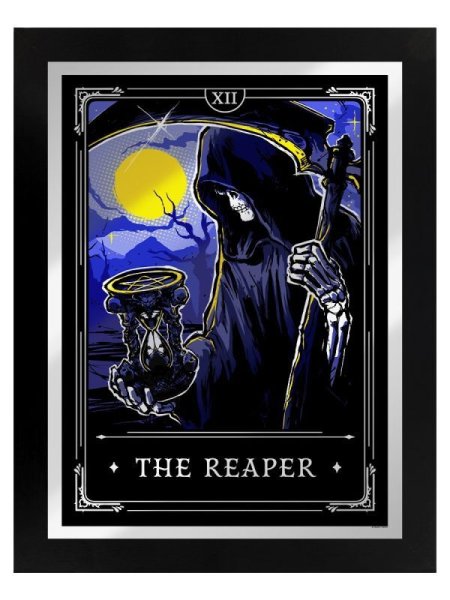 画像1: Deadly Tarot Legends - The Reaper Mirrored Tin Sign / 壁掛けミラー【GRINDSTORE】 (1)