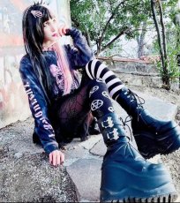 画像8: [取り寄せ]WAVE-150 / PUレザー / ウェッジソール厚底ロングブーツ【DEMONIA】 (8)