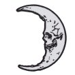 画像1: Skull Crescent Moon / 三日月スカル / アイロンパッチ【KREEPSVILLE 666】 (1)