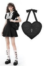 画像1: Gothic cross heart shoulder bag / バッグ【DARK IN LOVE】 (1)