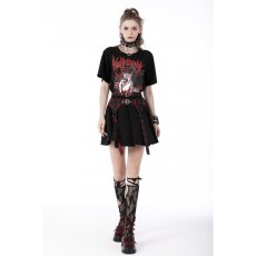 画像4: Red / Punk rock double buckle pleated skirt / スカート【DARK IN LOVE】 (4)