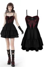 画像1: Gothic spider bow frilly strap dress / ワンピース【DARK IN LOVE】 (1)