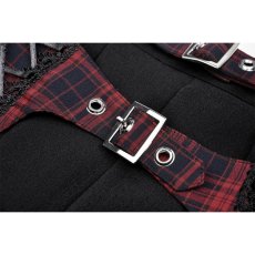 画像7: Red / Punk rock double buckle pleated skirt / スカート【DARK IN LOVE】 (7)