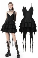画像1: Devil cool high low layered strap dress / ワンピース【DARK IN LOVE】 (1)