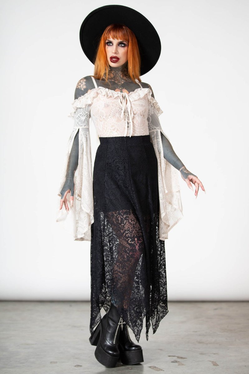 画像5: 🔥SALE🔥SOMNIA LACE MAXI SKIRT / スカート【KILL STAR】 (5)