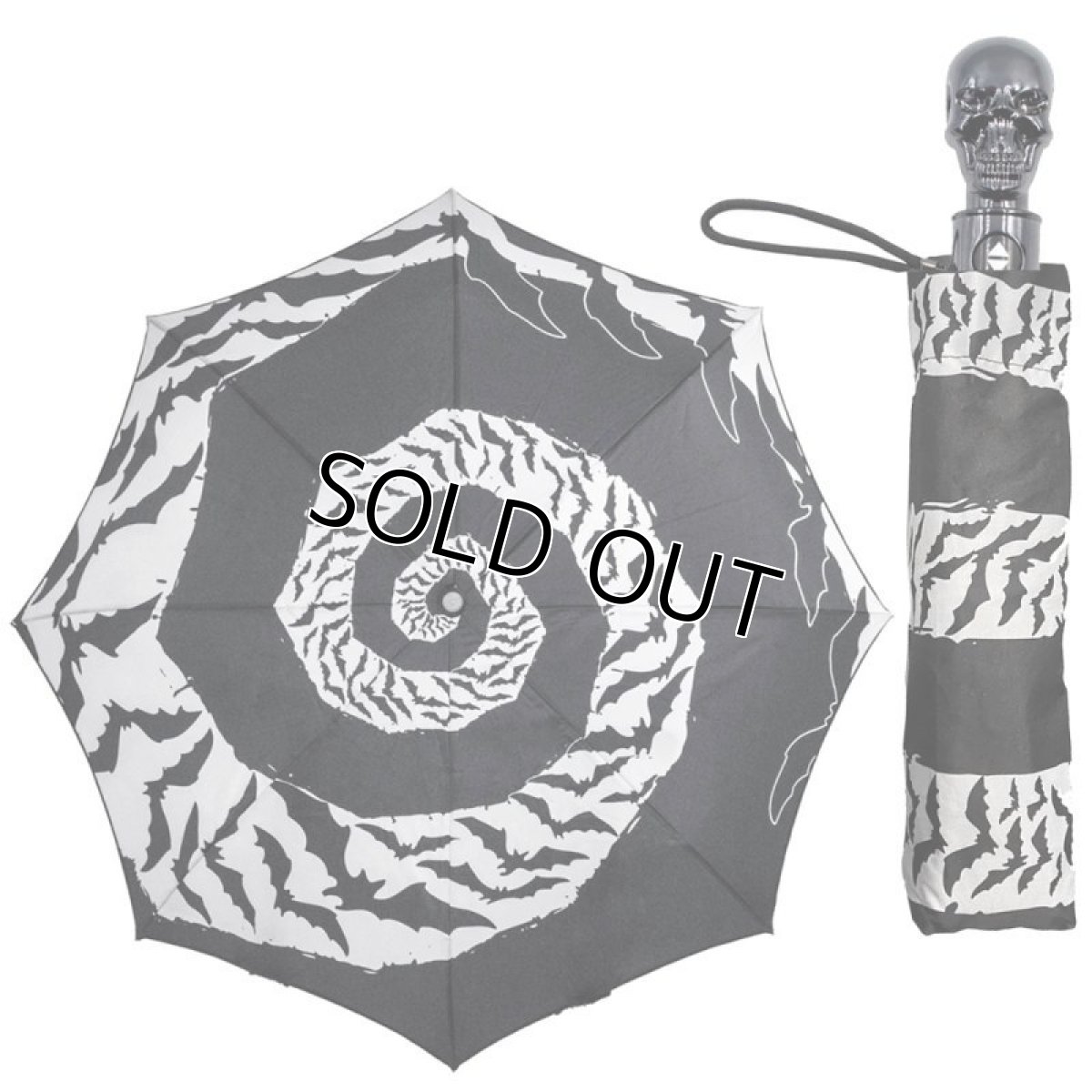 画像1: BAT SWIRL / 折りたたみ傘（ワンタッチ式）【KREEPSVILLE 666】 (1)