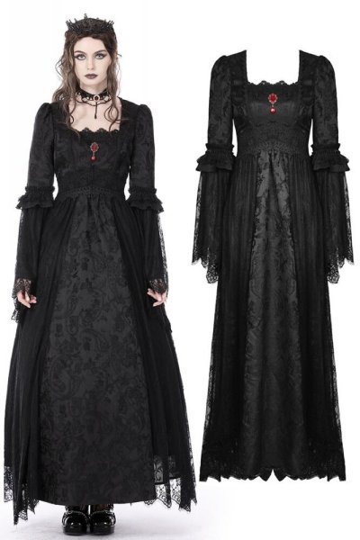 画像1: Gothic court embroidery maxi dress / ワンピース【DARK IN LOVE】 (1)