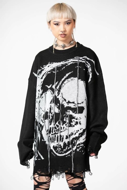 トップス Stone  knit sweater RUINED RELIC KNIT SWEATER/ニットトップス【KILL STAR】 | Spider