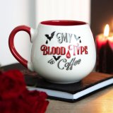 MY BLOOD TYPE IS COFFEE ROUNDED MUG / マグ【GOTHIC HOMEWARE】