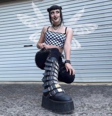 画像24: [取り寄せ]DAMNED-318 / Black / 厚底ブーツ【DEMONIA】 (24)