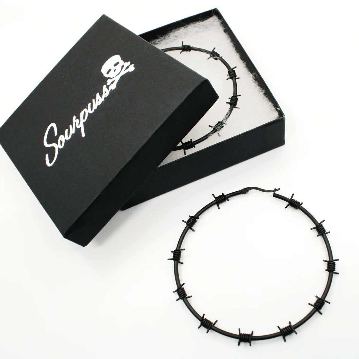画像5: BARBED WIRE HOOP EARRINGS / BLACK / ピアス【SOURPUSS】 (5)