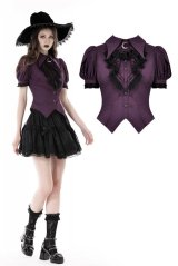 Purple frilly collar moon blouse / トップス【DARK IN LOVE】