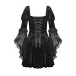 画像3: Gothic princess bell lace sleeves velvet dress / ワンピース【DARK IN LOVE】 (3)