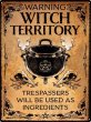画像1: Warning Witch Territory Tin Sign / Mサイズ / アルミポスター【GRINDSTORE】 (1)